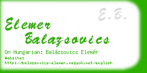 elemer balazsovics business card