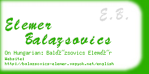 elemer balazsovics business card